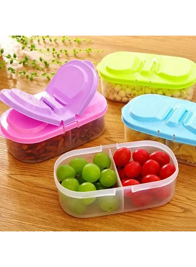 Blue Lid Double Compartment Airtight Food Storage Container For Kitchen Pantry Organization - Image 4